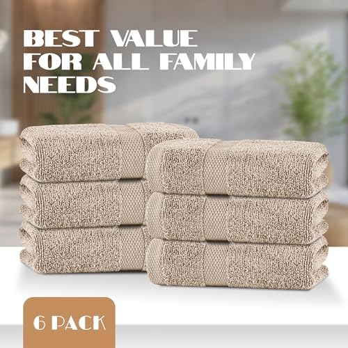 White Classic Taupe Hand Towels - Image 4