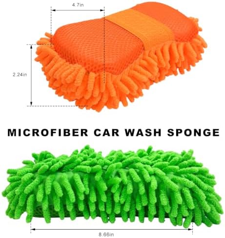 2 PCS Microfiber Car Wash Sponge, Scratch-Free Vehicle Washing Mitt - Image 2