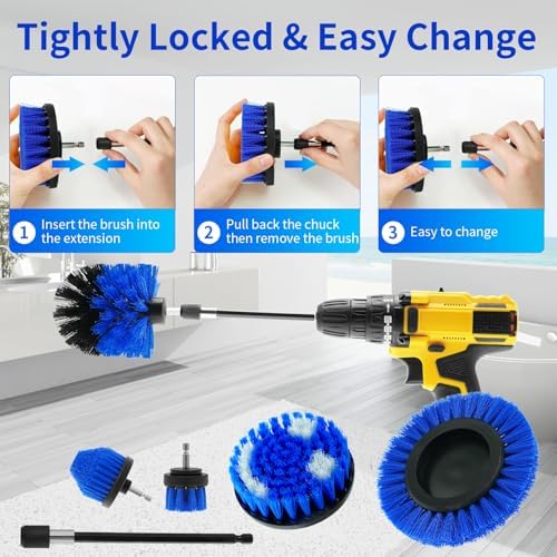 10 Pcs Drill Brush Attachment Set, Drill Scrubber Brush Kit, Drill Cleaning - Image 4