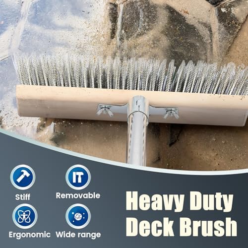 Deck Scrub Brush, Stainless Steel Wire Floor Brush - Image 7