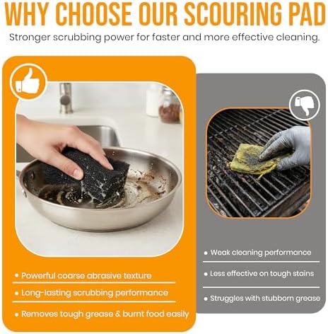 Harrier Hardware 6-Pack High Density Scouring Pads 6 x 4 Inch Black - Image 4