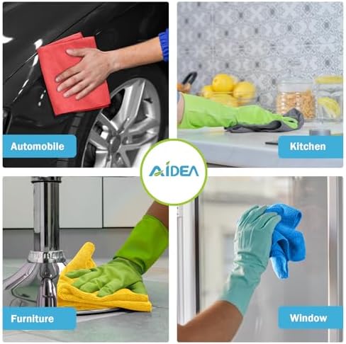 AIDEA Microfiber Cleaning Cloth Red-100PK, Shop Towels 12×12" - Image 4