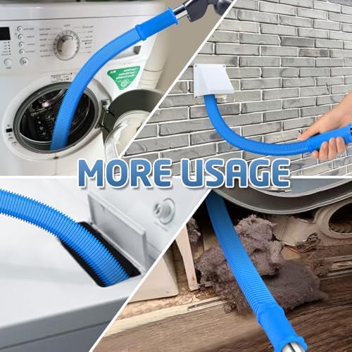 2Pcs Dryer Vent Cleaner Kit, Lint Brush & Universal Vacuum Hose Blue - Image 5