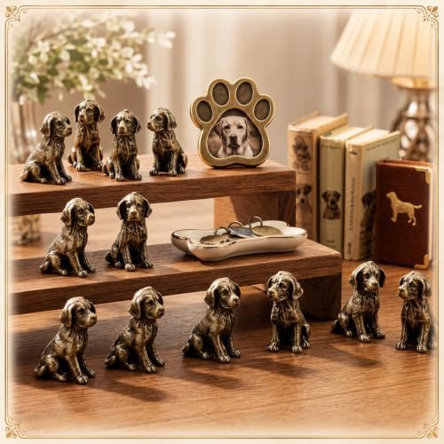 50 Pcs Mini Dog Figurines Miniature Brass Color Dog Statue - Image 6