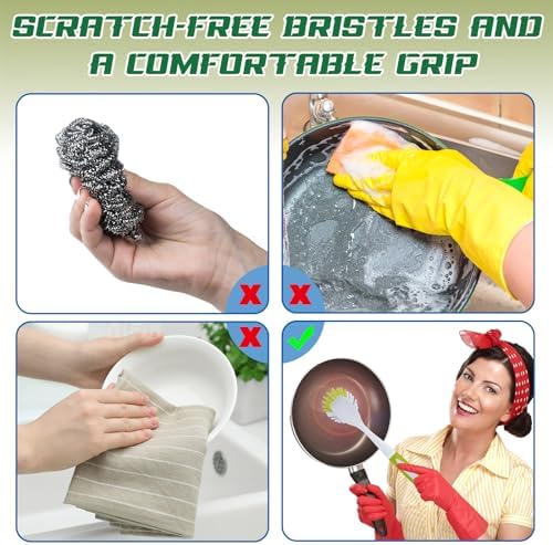 Hsei 20 Pcs Kitchen Scrub Dish Brush Bulk - Image 3