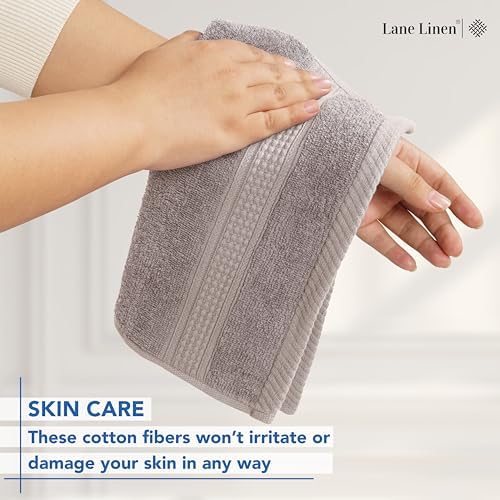LANE LINEN Bath Washcloths 100% Cotton 12 Pack Soft Absorbent - Image 3
