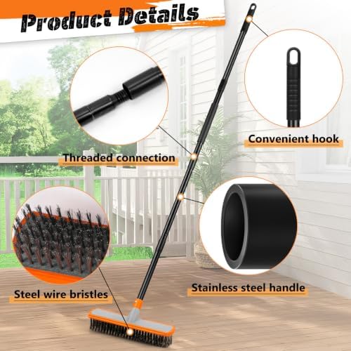 BUVE Stainless Steel Wire Broom Floor Deck Scrub Brush - Image 6