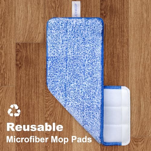 JOYMOOP Replacement Mop Pads for Flat Mop Bucket System, Microfiber, Slate Blue - Image 2