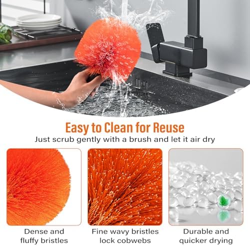 30FT Reach Cobweb Duster with Extension Pole, Spider Web Brush - Image 5