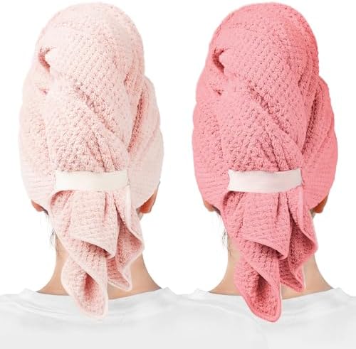 ROLSHOL 2-Pack Large Microfiber Hair Towel Wraps by ROLSHOL