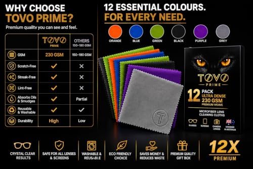 Microfiber Cleaning Cloth for Glasses & Camera –12 Pack + Velvet Pouch - Image 3