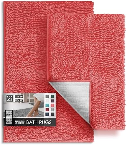 Hearth & Harbor Bathroom Rugs, Chenille Bath Mat by HearthHarbor