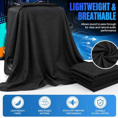 Speaker Box Dust Cover Material 55"x39" Black Speaker Grill Cloth Fabric - Image 5