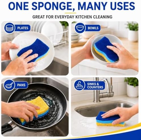 12 PCS Sponges Kitchen, Non Scratch Scrub Sponges - Image 6