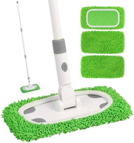 Sweeper Mop System with 3 Reusable Microfiber Mop Pads by ZHAYAO