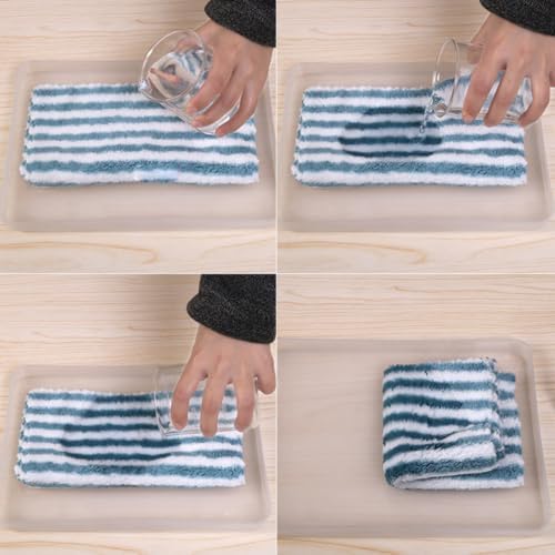 3pcs Striped Coral Microfiber Dish Washing Cloth - Image 4