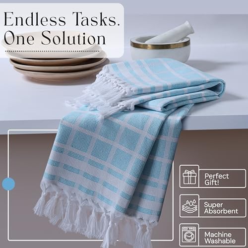 Matrix Dobby Kitchen Towels 12 Pack, 100% Cotton, 16x26 Inches, Handmade - Image 6