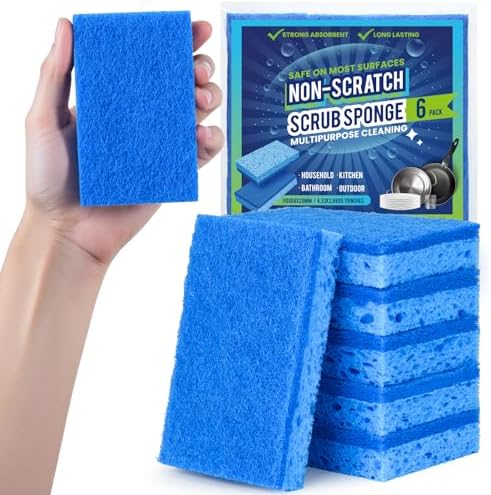 Metflavor Kitchen Sponges, Dual-Sided Non-Scratch Scrub Sponge by Metflavor