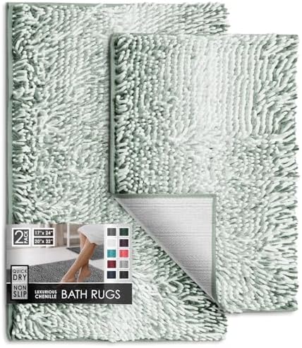 Hearth & Harbor Bathroom Rugs, Chenille Bath Mat by HearthHarbor