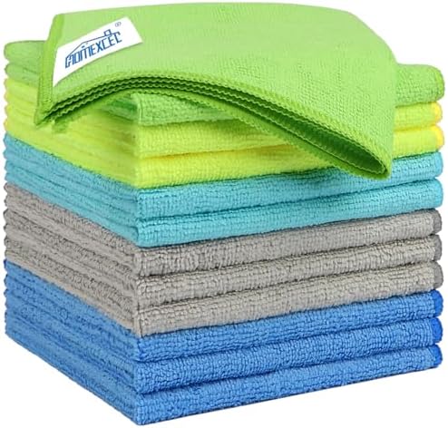 HOMEXCEL Microfiber Cleaning Cloth 12 Pack, 12.5 x 12.5 Inch Microfiber Towels by HOMEXCEL