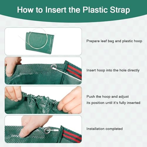 2‑Pack 53 Gallon Garden Leaf Bags, Reusable Dustpan Yard Waste Sacks - Image 3