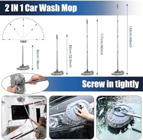 21Pcs Car Cleaning Kit with High Power Handheld Vacuum, Car Wash Mop with Long - Image 3