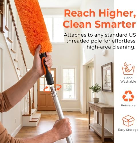 Microfiber Feather Duster for Telescopic Extendable Pole, Cleaning Duster Kit - Image 4
