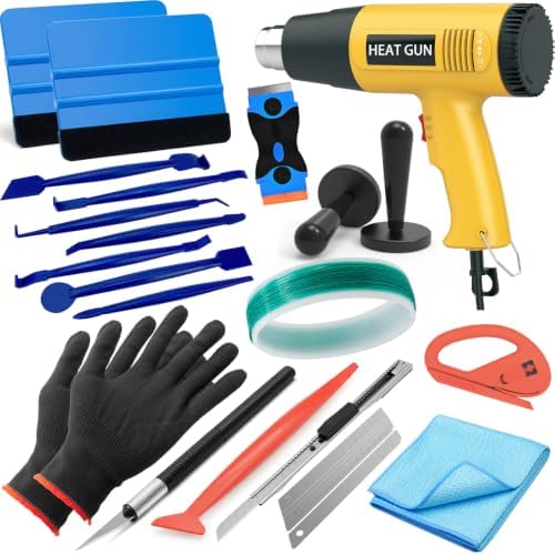 Vinyl Wrap Tool Kit Include Heat Gun, Knife Tape, Felt Squeegees, Craft Knife by Spanno