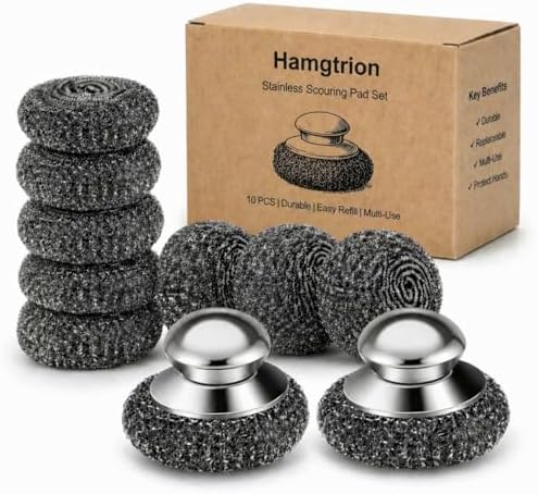 Steel Wool Scrubber, Stubborn Messes on Cookware, Oven & Kitchen Sinks by Hamgtrion
