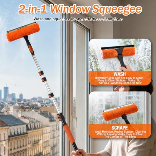 SISUPASSIE 30FT Reach High Ceiling Duster Kit, Window Cleaning kit - Image 5