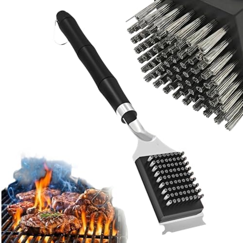 Grill Brush with Scraper& Extra Long Handle -Heat Insulated & Detachable by Unknown