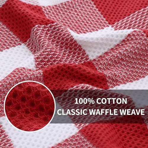 Homaxy 100% Cotton Check 6 Pack Dish Cloths - Image 2