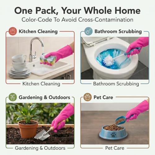 ForPro Premium Natural Rubber Gloves, Cotton Candy - Image 6