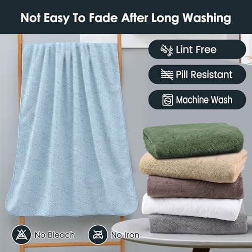 JML Bath Towels, 30 in x 60 in, Light Blue - Image 6