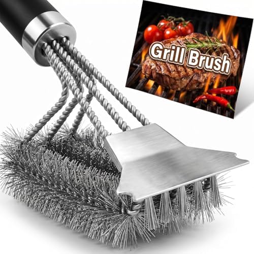 Grill Brush with Detachable Handle, Non-Slip BBQ Grill Brush by GrillCleaningTool