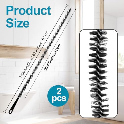 2 Pack Drain Cleaning Brush, 23.6'' drain Cleaner Brush Tool - Image 2