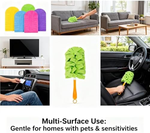 Reusable Chenille Microfiber Dust Duster, 360° Electrostatic Duster Refills — - Image 2