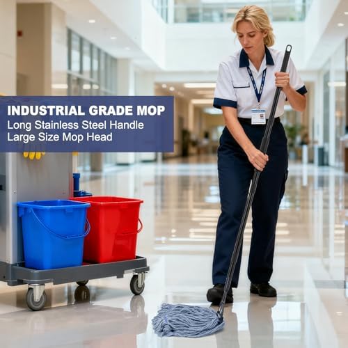 Commercial Industrial Mop for Floor Cleaning, 3 Extra Large Replacement Head - Image 7