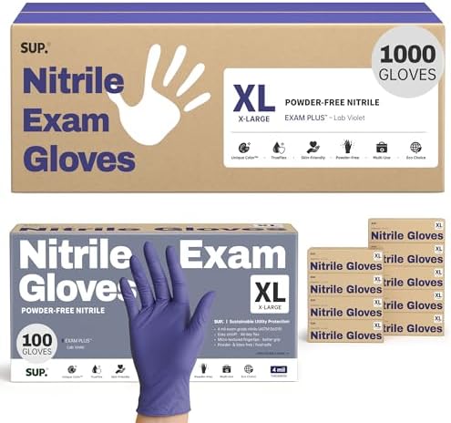 Supmedic SUP Exam Plus® Nitrile Gloves, Powder-Free Disposable Lab Violet by SUP