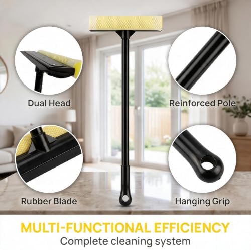 Car Squeegee 2 in 1, Sponge Scrubber & Wiper - Image 5