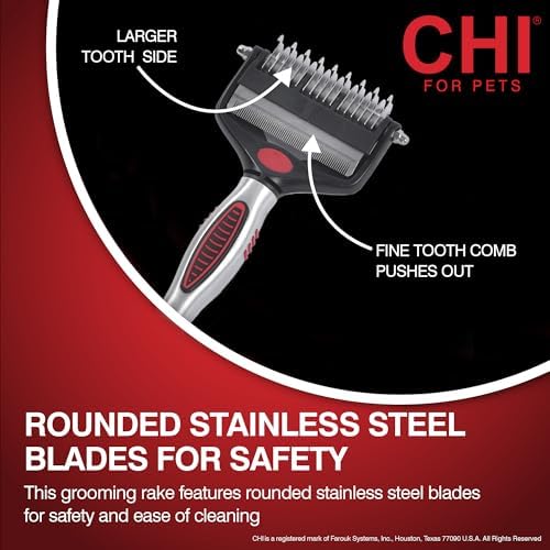 CHI for Dogs 2-in-1 Dematting and Deshedding Rake Tool - Image 5