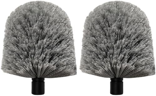 2 Pack Grey Big Twist-On Cobweb Duster Head Brush, Fits Standard 3/4 inch by Tonmp