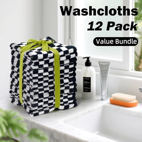 Washcloths 12 Pack Checkered - Image 3