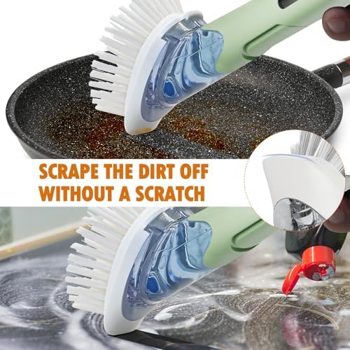RIMAY Soap Dispensing Dish Brush Dish Scrubber - Image 4