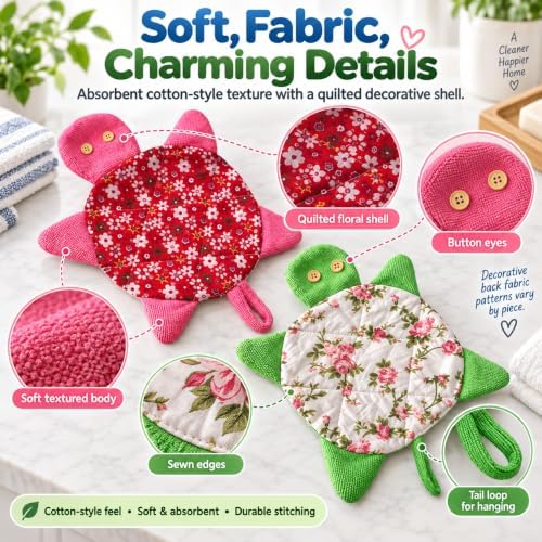 Floor Turtle Foot Mop, Washable Spill Towels, 4 Pack - Image 5