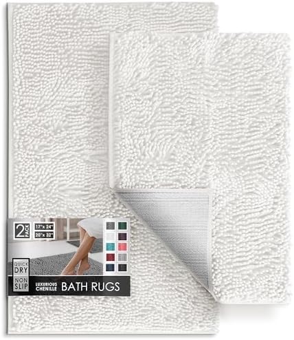 Hearth & Harbor Bathroom Rugs, Chenille Bath Mat by HearthHarbor