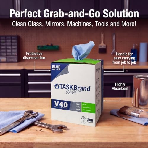 TaskBrand N-V040CGB Blue V40 Value Series Center Pull Wiper Sheets, All-Purpose - Image 5