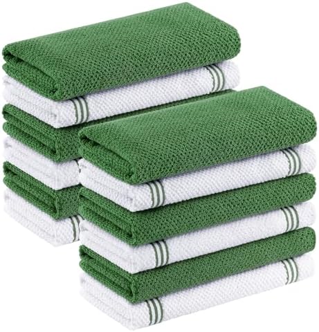 Homaxy Dual Design Cotton Kitchen Towels, Grass Green by Homaxy