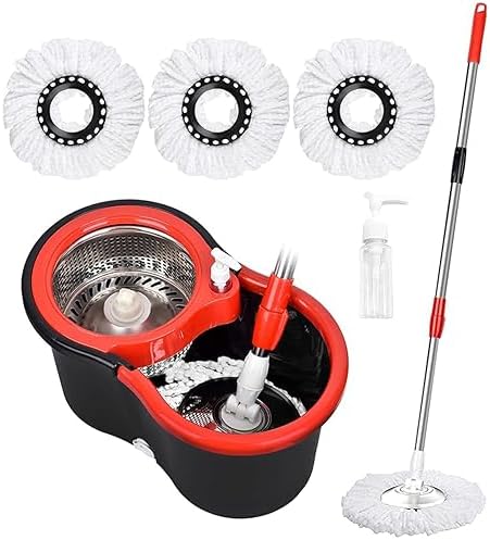 Mop and Bucket with Wringer Set, 360°Microfiber Spin Mop with Bucket and Mop by GZDISBEK