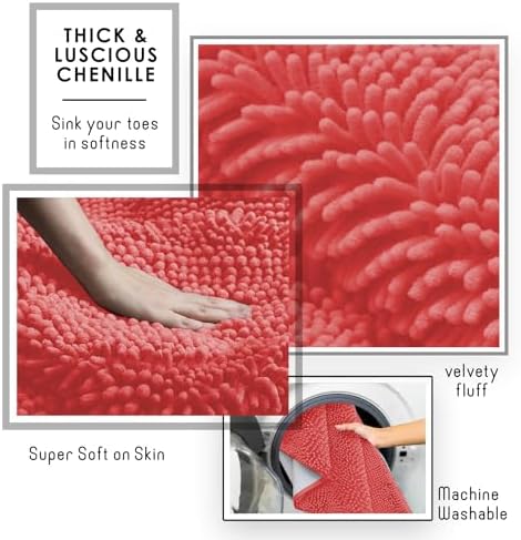 Hearth & Harbor Bathroom Rugs, Chenille Bath Mat - Image 7
